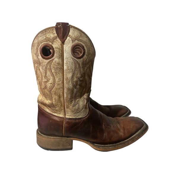 Justin Boots Embroidered Caddo 11" Western Men's Size 10.5 D Used Distressed - Picture 1 of 9